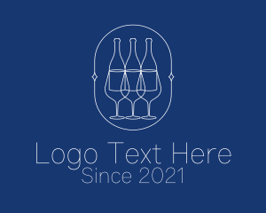 Booze - Wine Bar Badge logo design