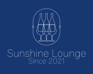 Wine Bar Badge logo design