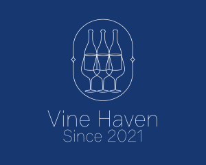 Wine Bar Badge logo design