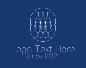 Bartender - Wine Bar Badge logo design