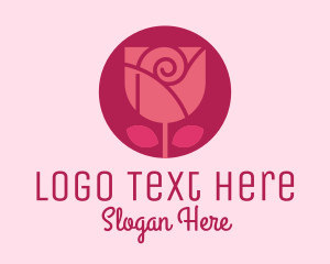 Flower - Round Rose Bud logo design