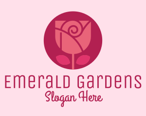 Round Rose Bud logo design