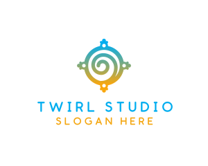 Twirl - Portal Spiral Window logo design