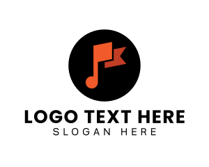 Composer - Music Note Flag logo design