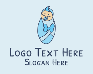 Baby - Blue Newborn Baby logo design