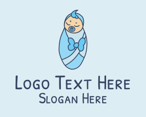 Baby Boutique - Blue Newborn Baby logo design