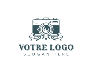 Floral Camera Photographer Logo