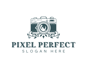 Slr - Floral Camera Photographer logo design