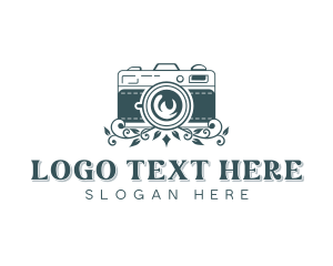 Vlogger - Floral Camera Photographer logo design