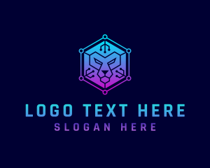 Lion - Digital Tech Lion logo design
