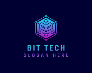 Digital Tech Lion logo design