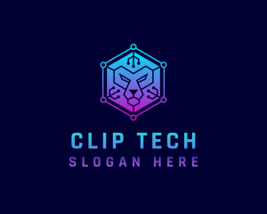 Digital Tech Lion logo design