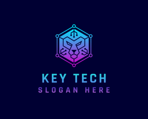 Digital Tech Lion logo design