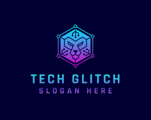 Digital Tech Lion logo design