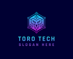 Digital Tech Lion logo design