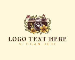 Shoot - Flower Camera Lens logo design
