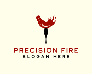 Fire Chicken Fork logo design