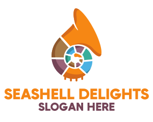 Seashell - Multicolor Seashell French Horn logo design