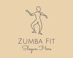 Zumba - Wellness Yoga Pose logo design