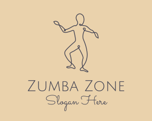 Zumba - Wellness Yoga Pose logo design