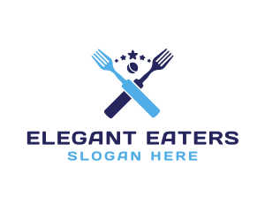 Restaurant Ball Fork logo design