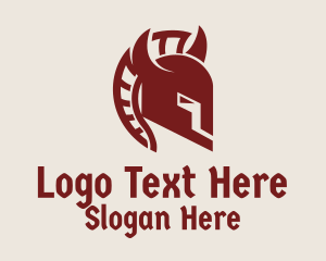 Horned Spartan Helmet Logo