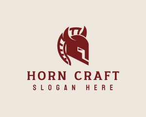 Horn Spartan Helmet logo design