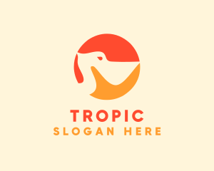 Tropical Pelican Bird logo design