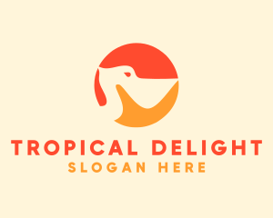 Tropical Pelican Bird logo design