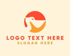 Negative Space - Tropical Pelican Bird logo design