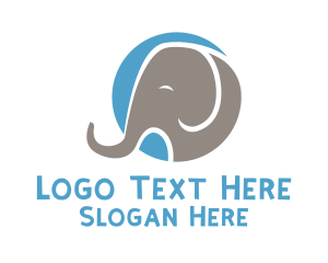 African Animal - Wild Elephant Safari logo design