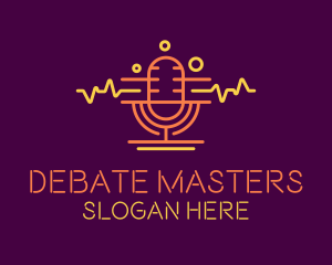 Debate - Neon Podcast Radio Microphone logo design