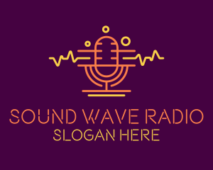 Radio Station - Neon Podcast Radio Microphone logo design