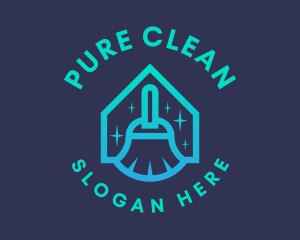 Broom House Cleaning logo design