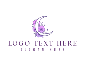 Flower Floral Moon Logo