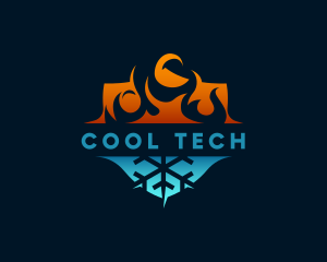 Fridge - Flaming Fire Cooling Thermostat logo design