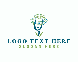 Organic - Wellness Human Tree logo design