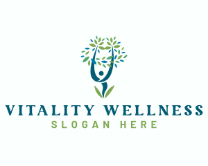 Wellness Human Tree  logo design