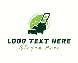 Natural - Lawn Mower Machine logo design