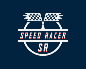Racecar - Race Flag Automotive logo design