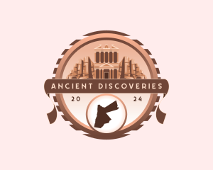 Archaeology - Jordan Petra Map logo design