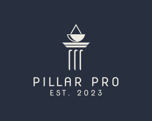 Pillar Structure Scale logo design