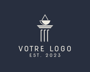 Office - Pillar Structure Scale logo design