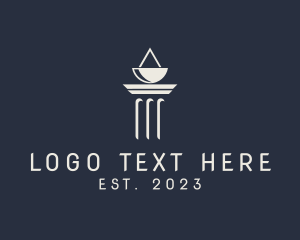 Jurist - Pillar Structure Scale logo design