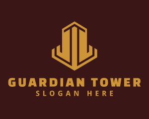 Gold Apartment Building logo design