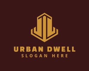 Gold Apartment Building logo design