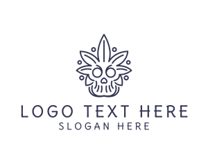 Sugar Skull - Weed Skull Avatar logo design