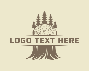 Sawmill - Forest Tree Lumberjack logo design
