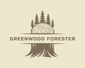 Forest Tree Lumberjack logo design