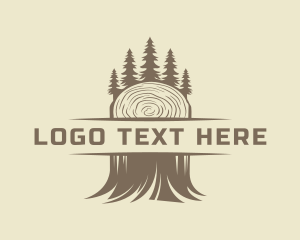 Woodwork - Forest Tree Lumberjack logo design